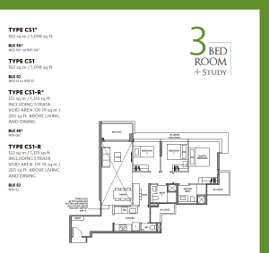 the-lake-garden-residences-yuan-ching-road-floor-plans-3-bedroom+study-type-CS1-1098sqft