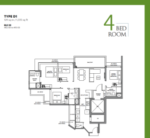 the-lake-garden-residences-yuan-ching-road-floor-plans-4-bedroom-type-D1-1335sqft