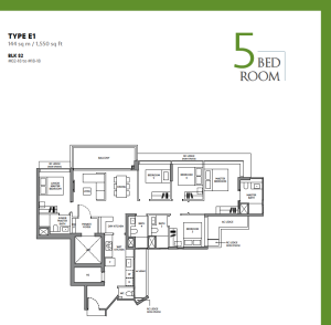 the-lake-garden-residences-yuan-ching-road-floor-plans-5-bedroom-type-E1-1550sqft